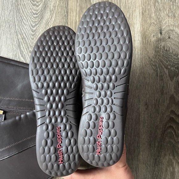 Hush Puppies Brown Leather Tall Riding Boots Buckles Women's size 9W 9 Wide - Picture 2 of 10